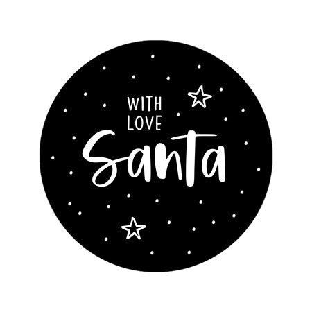 Sticker | With love santa | 5 stuks