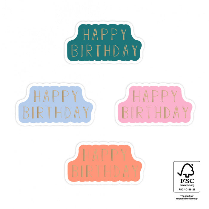 Stickers Multi - Happy Birthday Gold | 8 stuks
