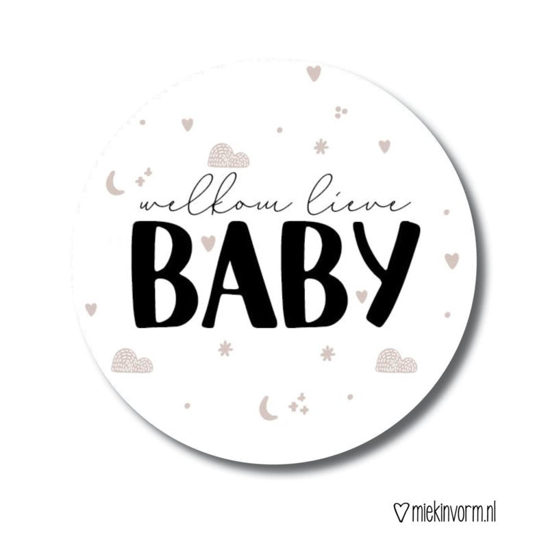 Sticker | Welkom lieve baby | 5 stuks