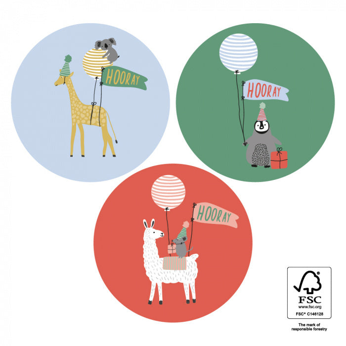 Stickers Multi - Party Animals | 6 stuks