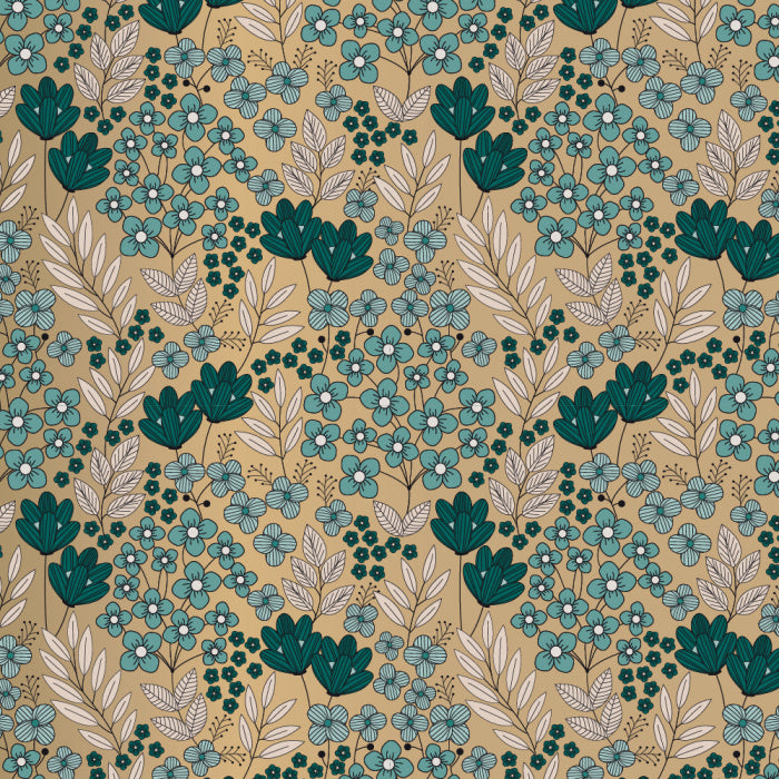 Flower Field | Gold Jade Blue