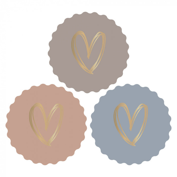 Sticker | Heart gold autumn | 6 stuks
