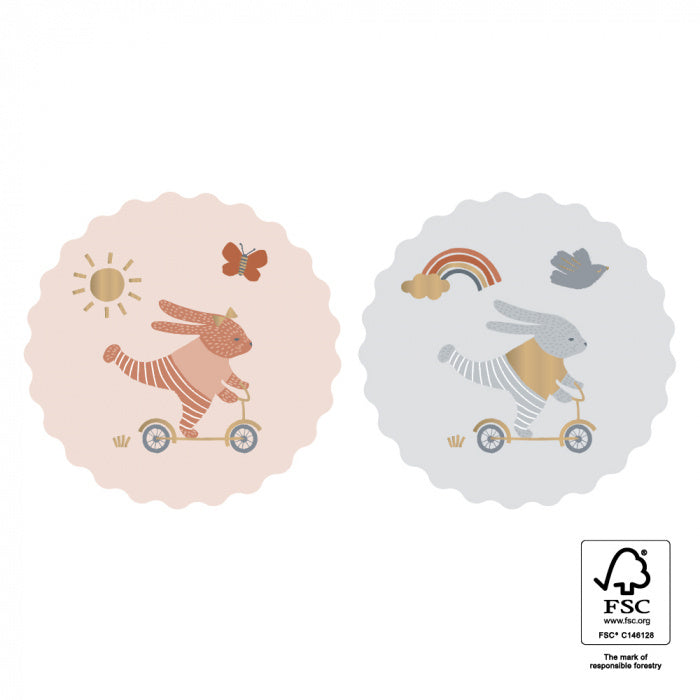 Stickers Duo - Sweet Bunny Gold Vignet | 6 stuks