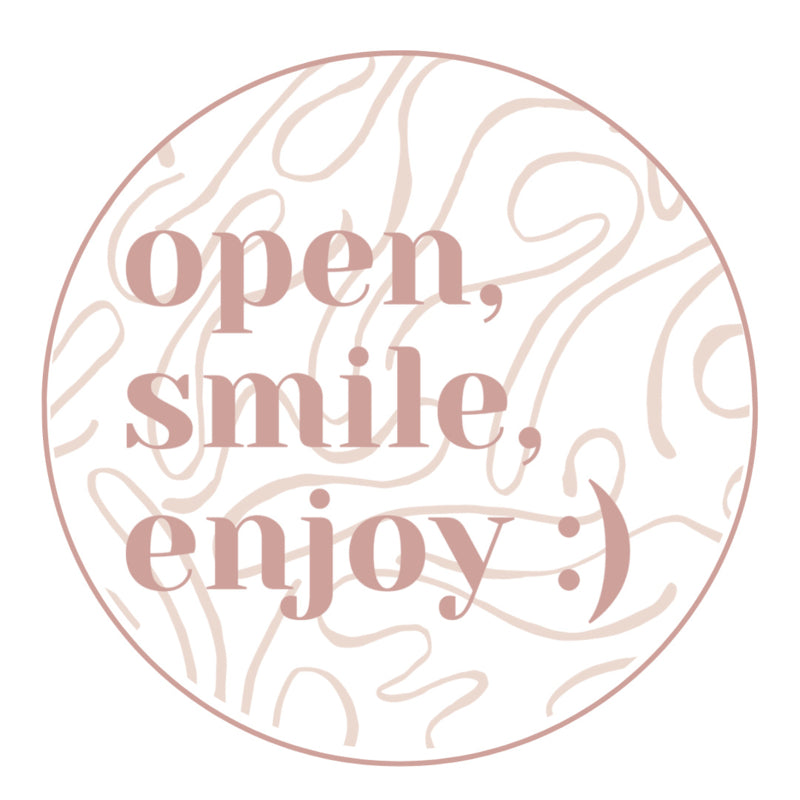 Sticker | Open, smile, enjoy | 5 stuks