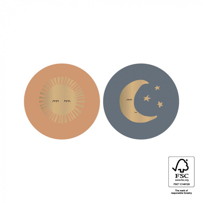 Stickers Duo - Sun/ Moon Gold | 6 stuks