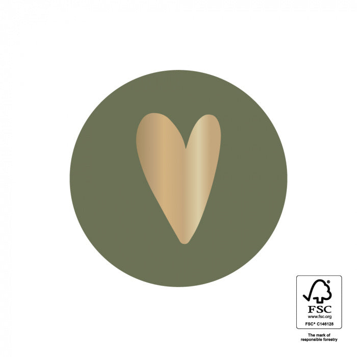 Stickers - Heart - Forest Green | 5 stuks