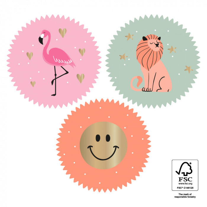 Stickers Multi - ABC Gold - Happy | 6 stuks