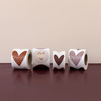 Stickers Multi | Heart Gold - Pink | 6 stuks