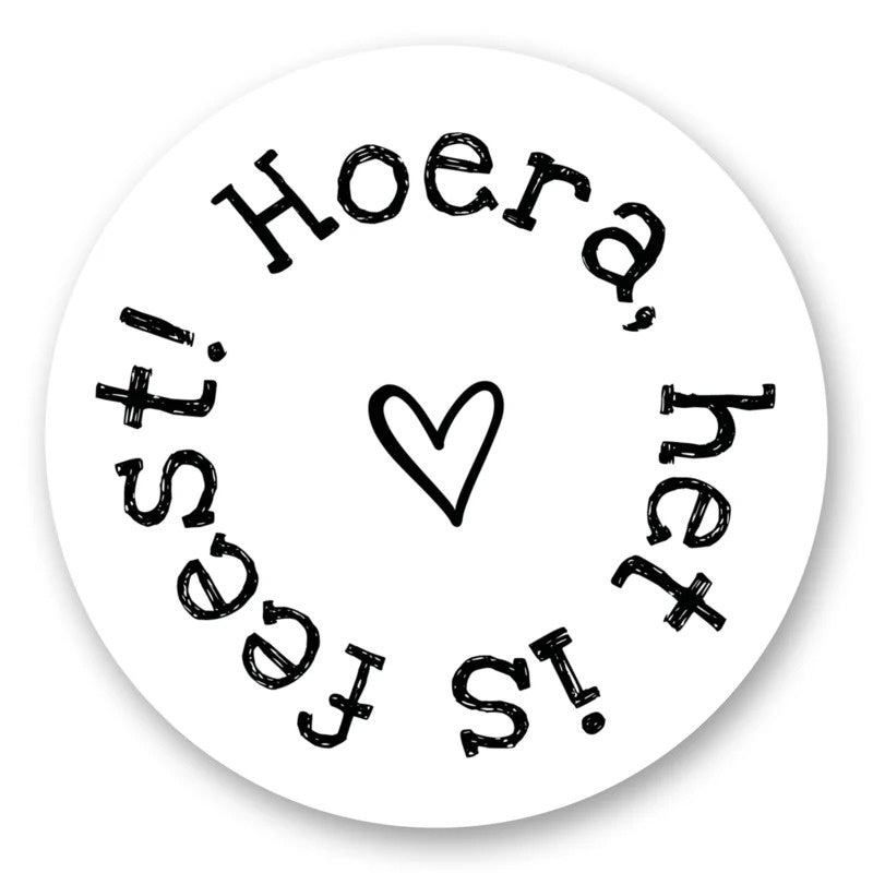 Sticker | Hoera het is feest | 5 stuks