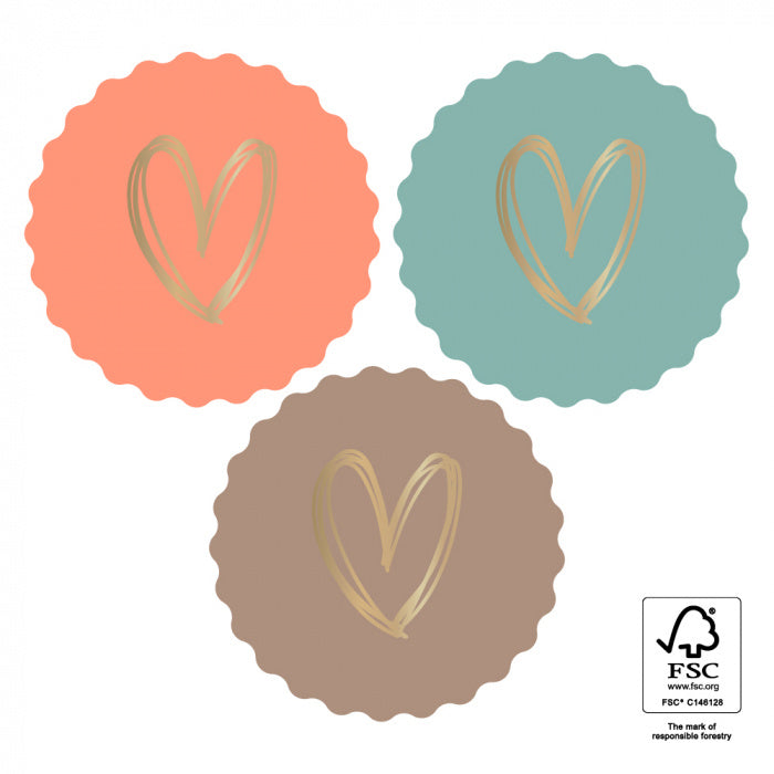 Stickers Multi - Heart Gold - Faded | 6 stuks