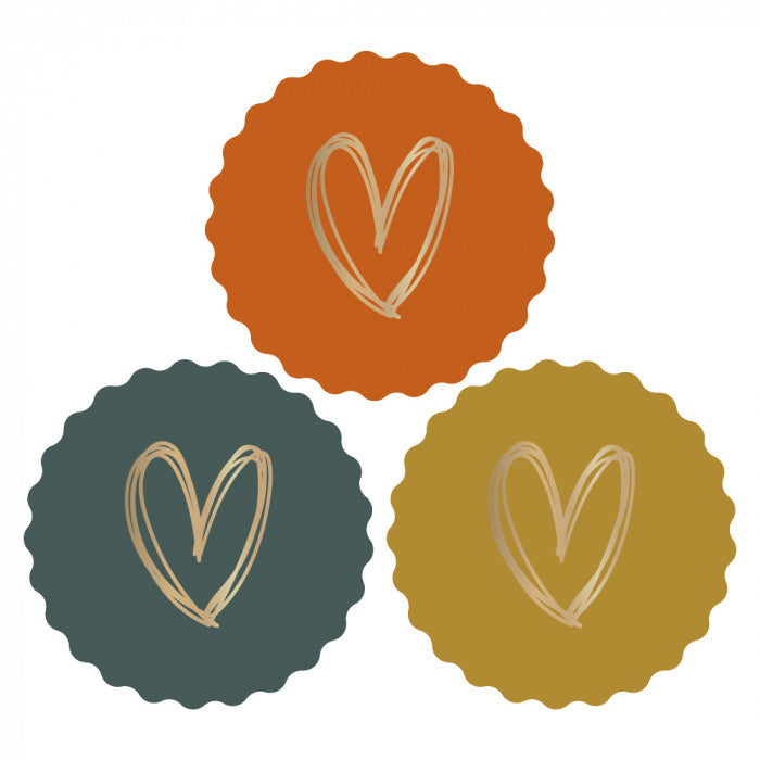 Sticker | Heart gold bright | 6 stuks