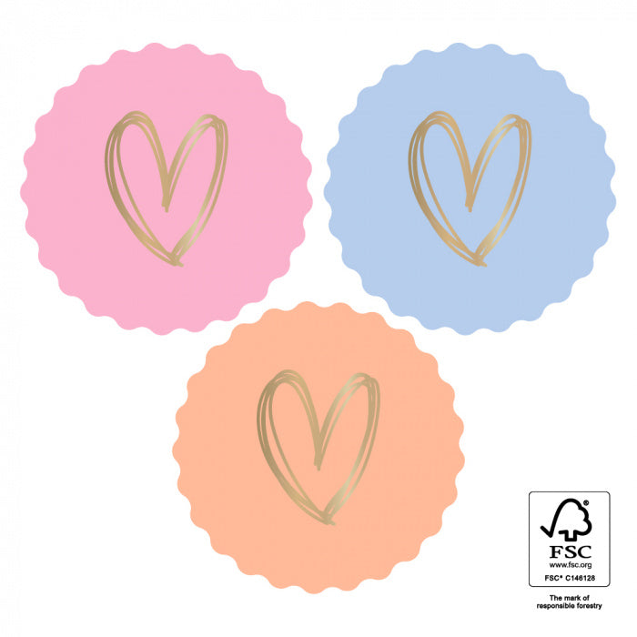 Stickers Multi - Heart Gold - Sweet | 6 stuks